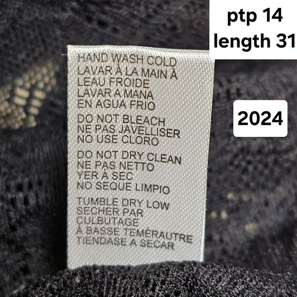 Vintage 90s Sexy Lingerie Nightgown Size Large Black Sheer Lace Slip Top Dress - Picture 6 of 6